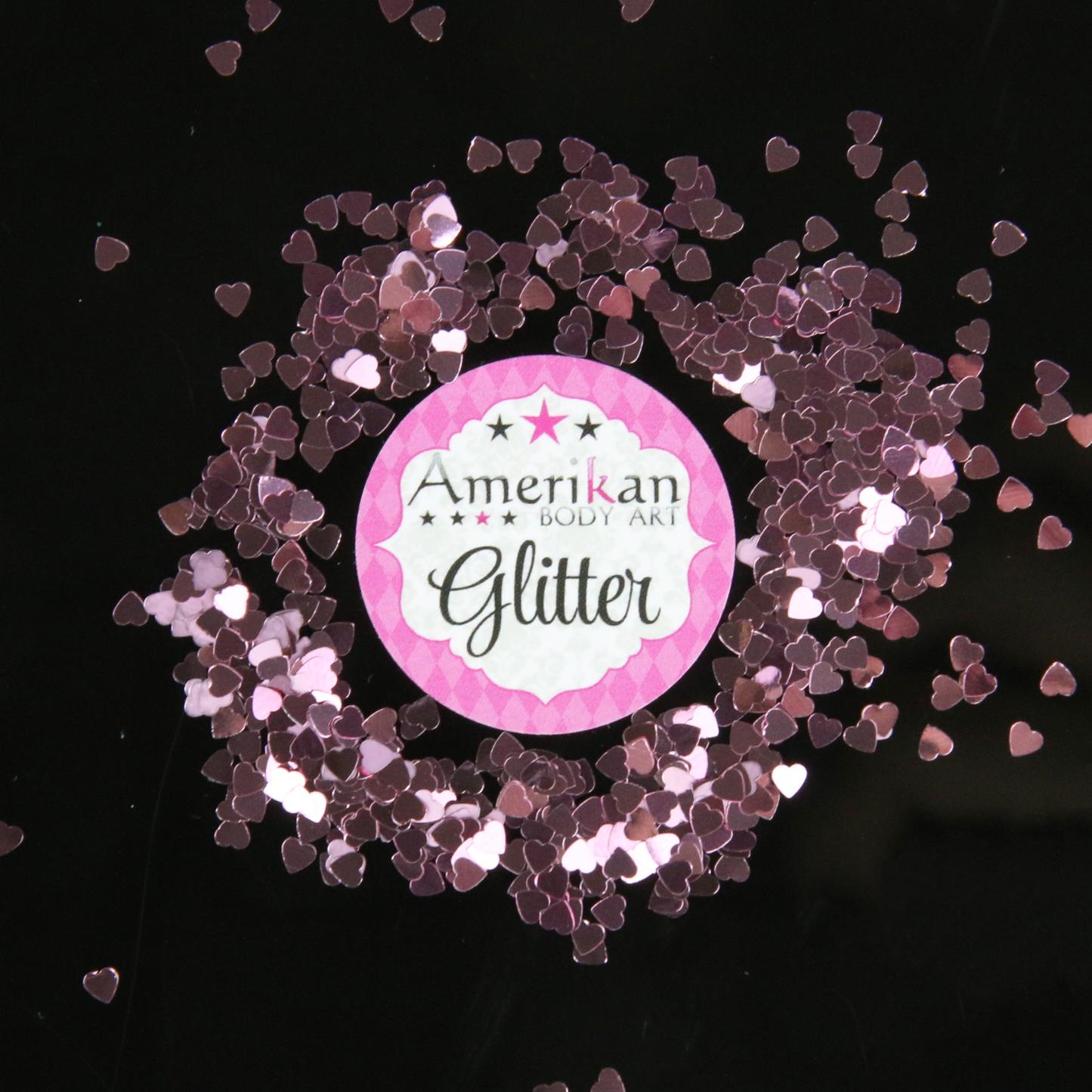 Pink Chunky Glitter Hearts 1
